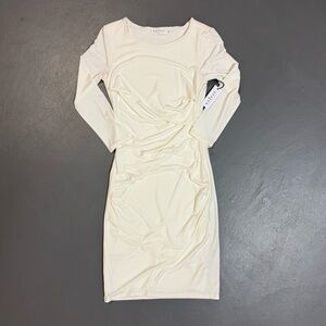 Velvet Women's Elegant Cream Long Sleeve Dress